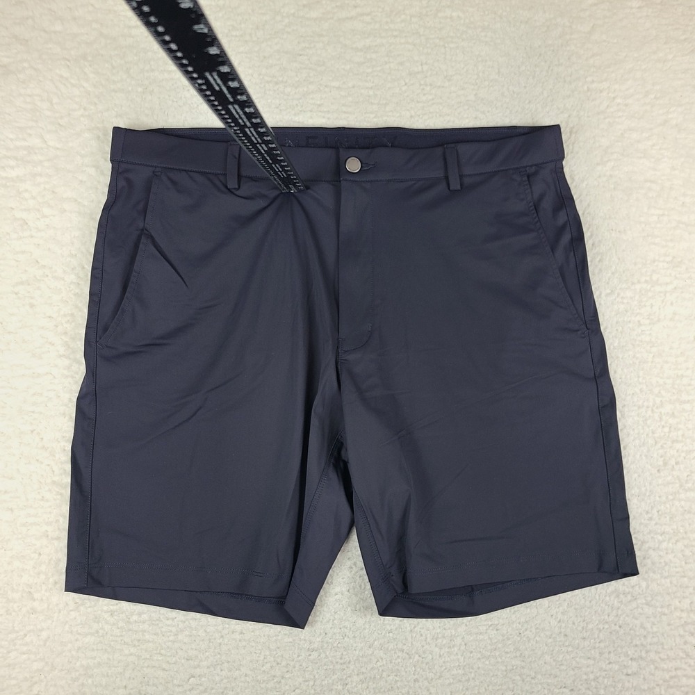 INFINITY Shorts Men 40 Midnight Dark Blue Solid 8" Hybrid Linearflex Performance